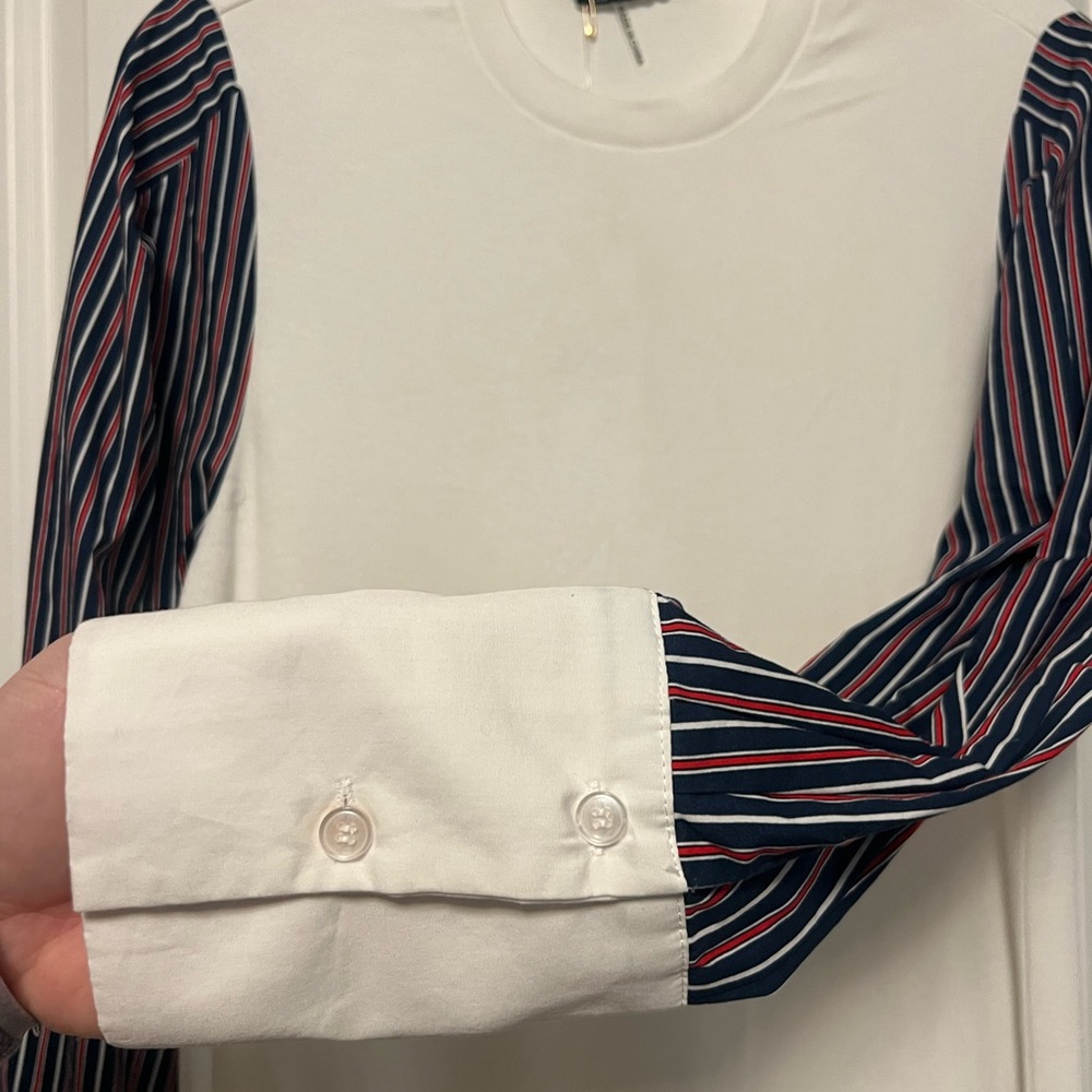 NWT TOV White Shirtdress with Side Tie Accent (Size 8/M) - Picture 5 of 7